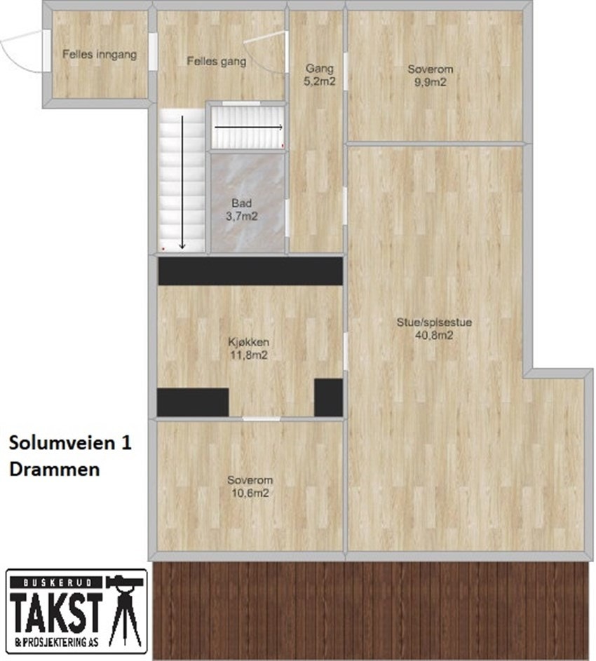 Plantegning med definasjon av rom. Galleribilde