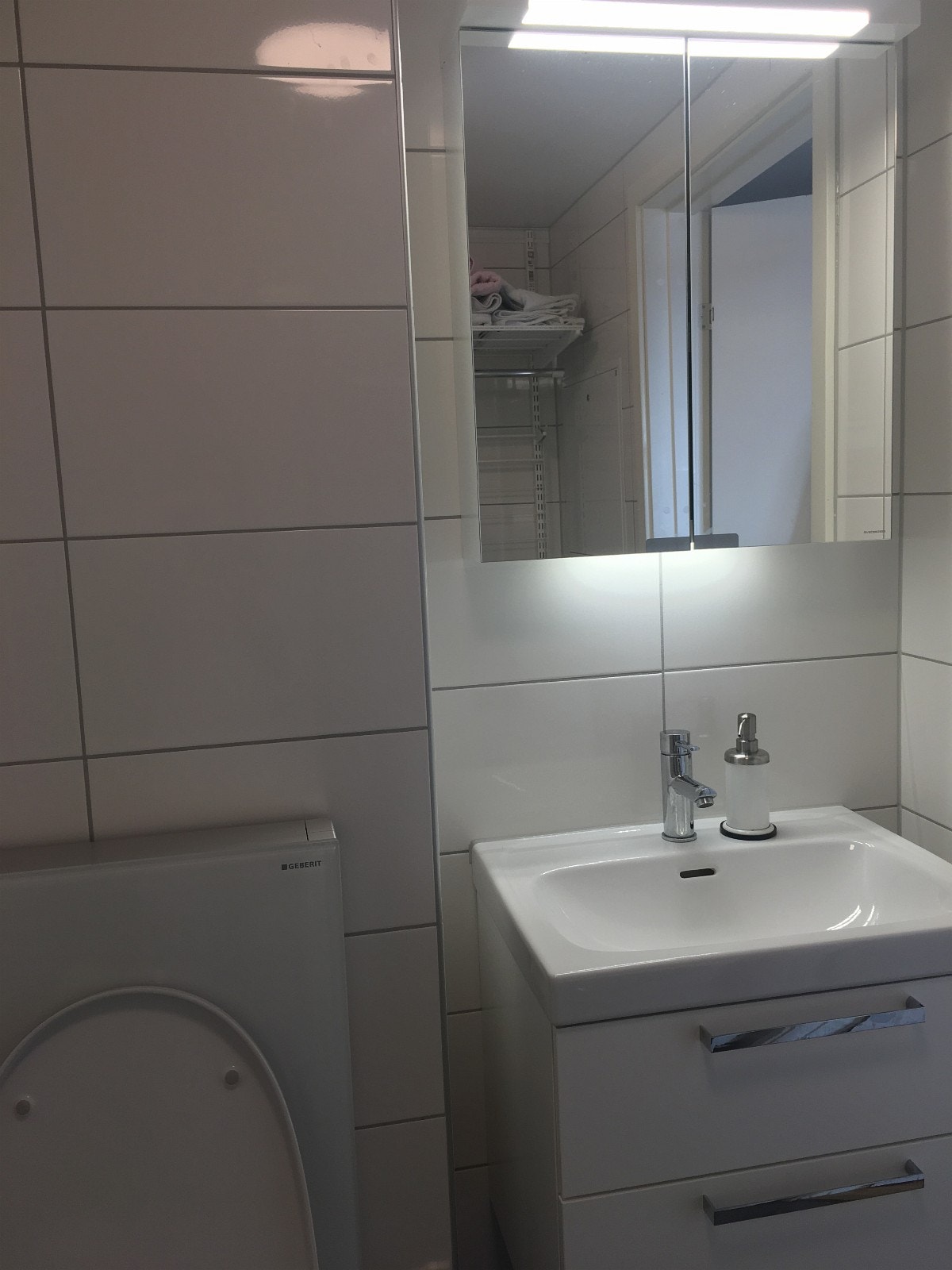 Toalett og vask med speilsksp Galleribilde