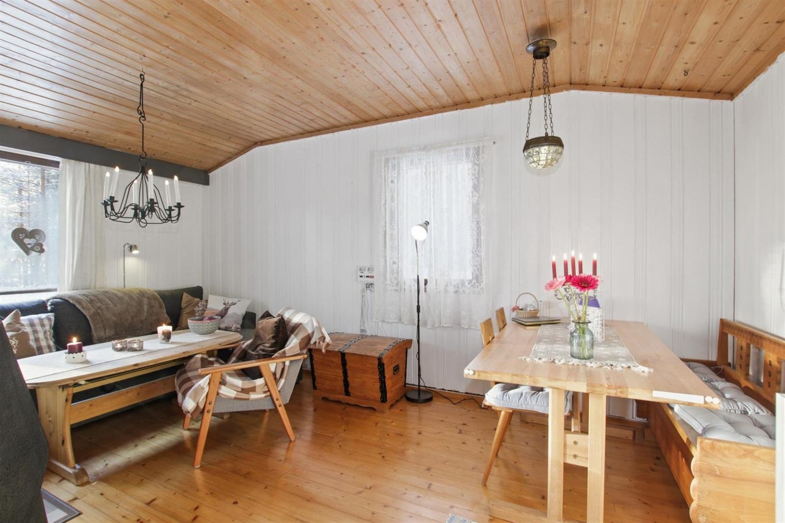 Stuen er praktisk og koselig. Her kan man romme mange. Galleribilde