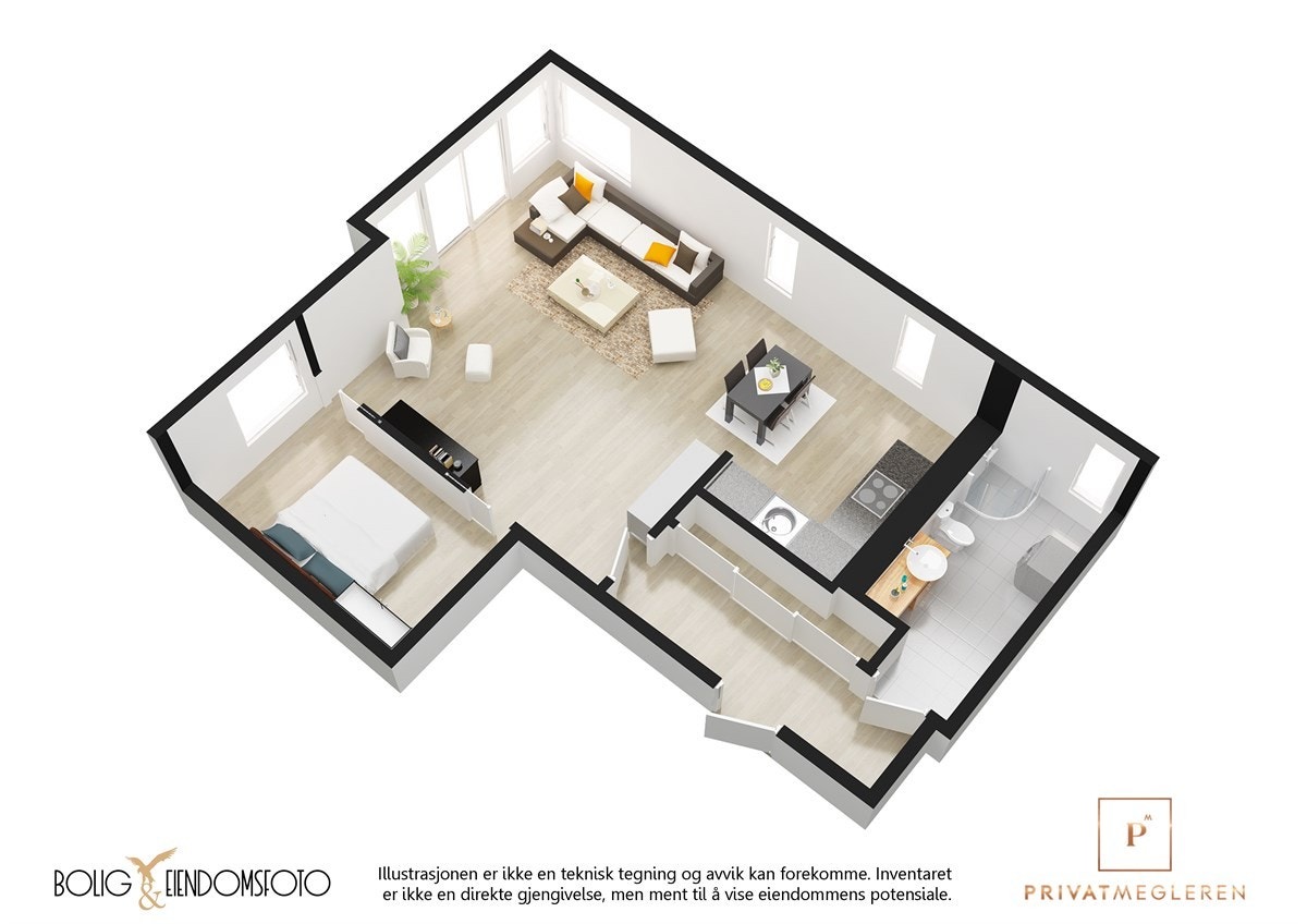 3D plantegning. Galleribilde