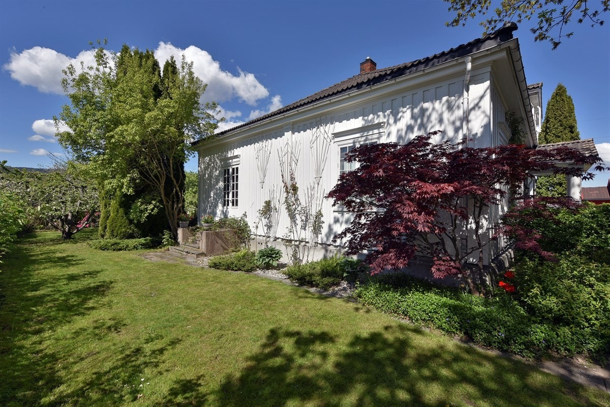 Hagen på siden av huset. Galleribilde