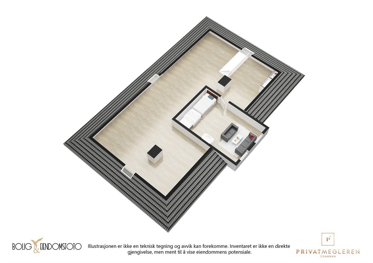 Plantegning loft. Galleribilde