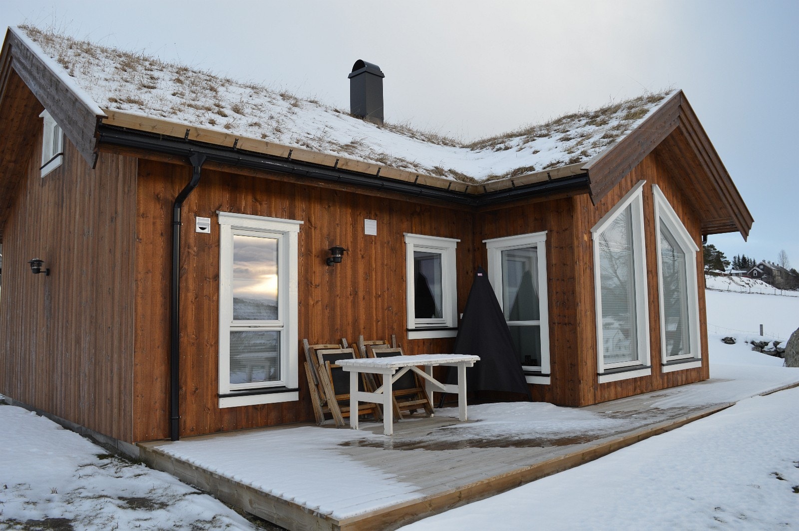 Illustrasjonsbilde 3, torvtak, vinter Galleribilde