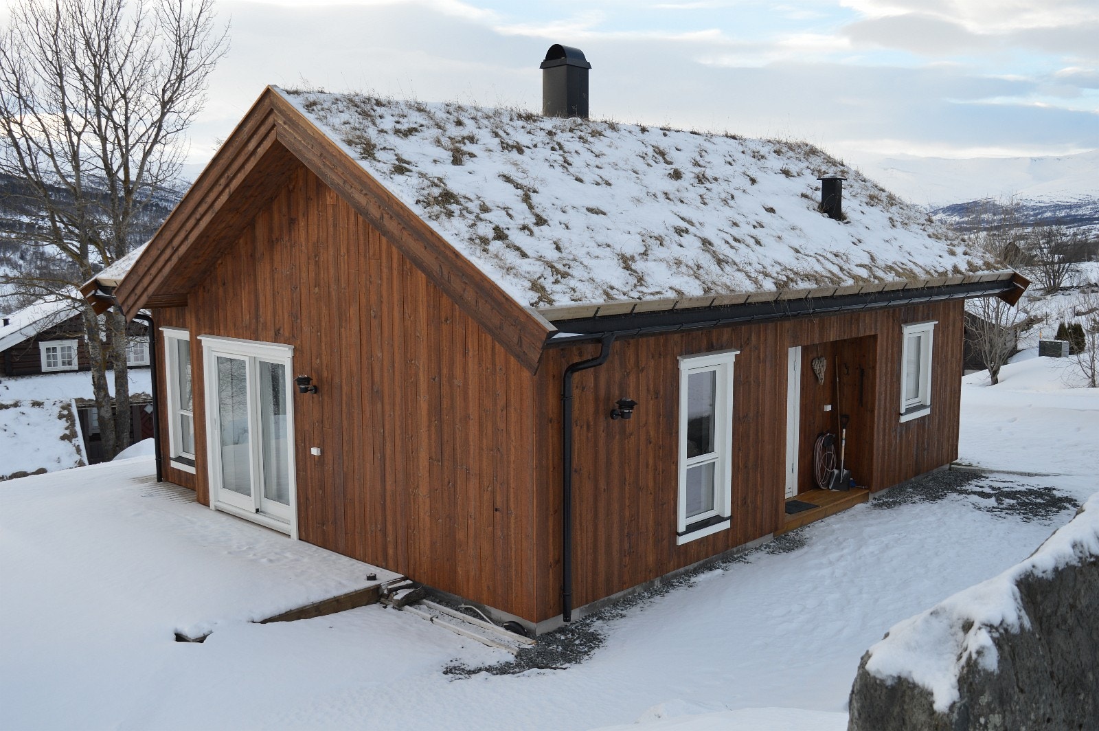 Illustrasjonsbilde 7, torvtak, vinter Galleribilde