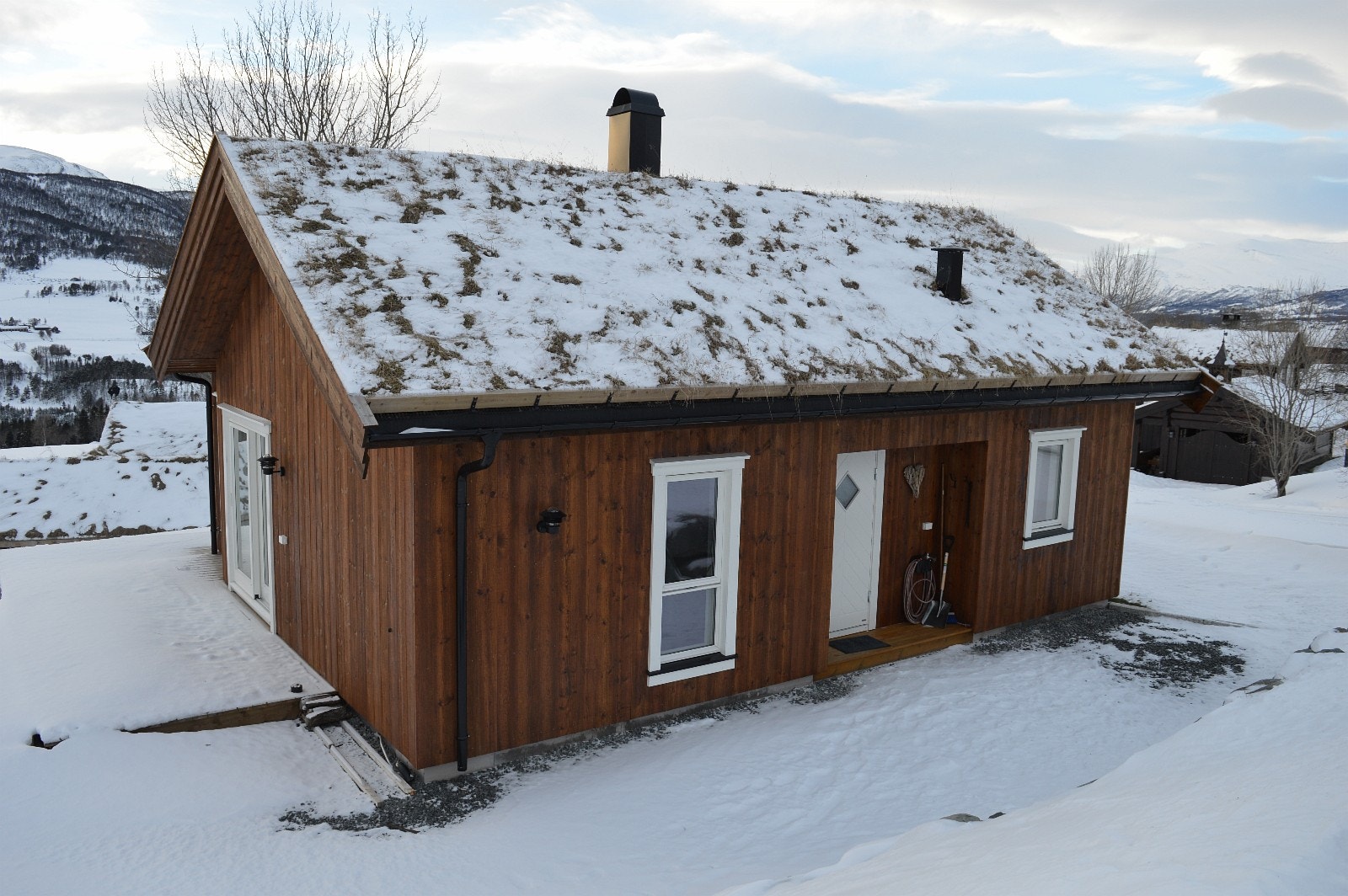 Illustrasjonsbilde 6, torvtak, vinter Galleribilde