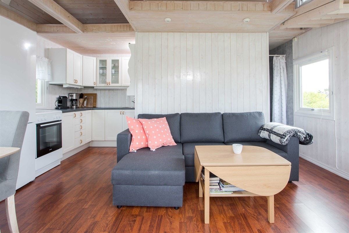 Stue med åpen kjøkkenløsning. Galleribilde