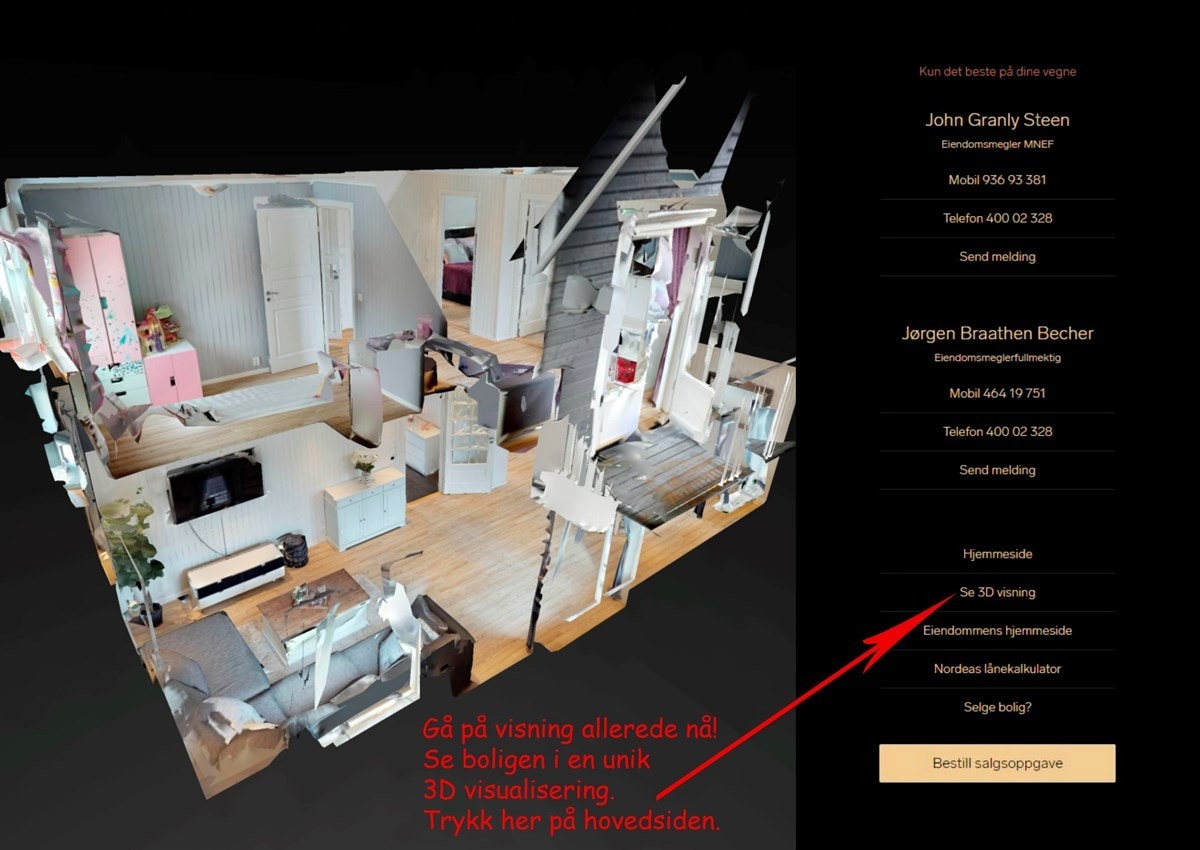 3D visning av boligen. Galleribilde