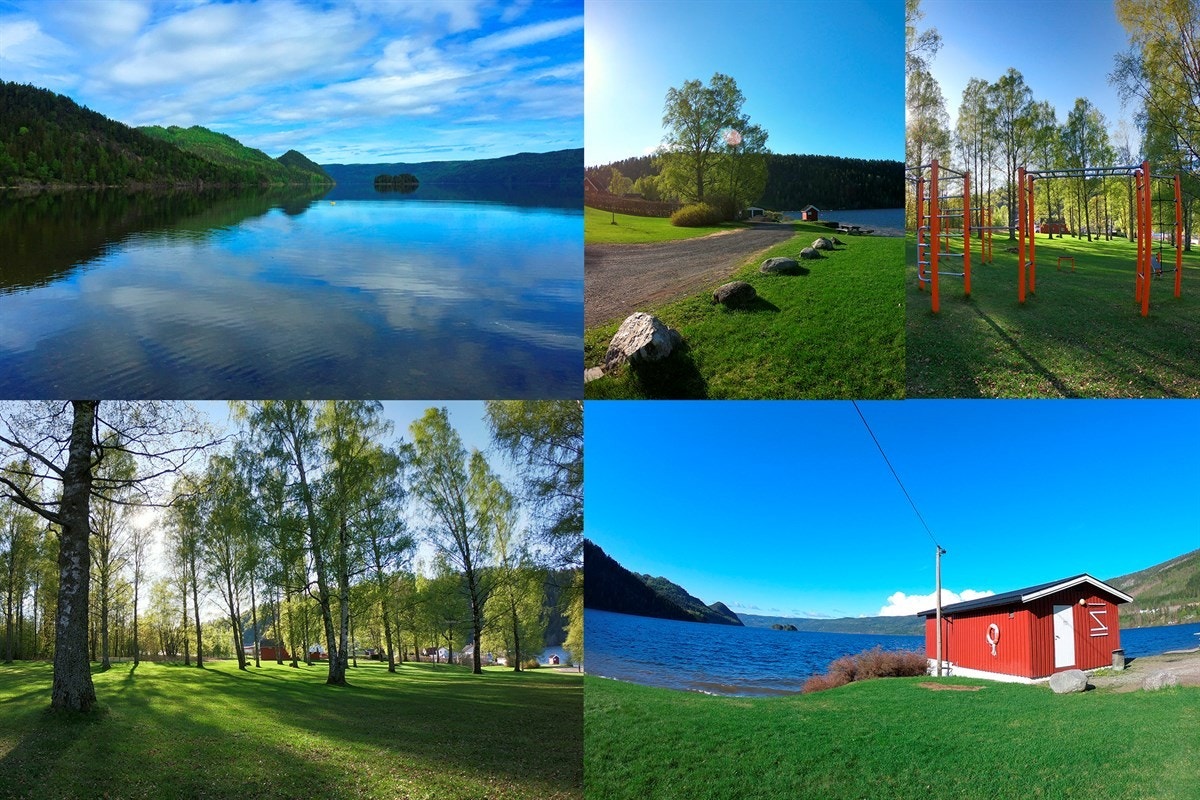 Det er ca. 1,7 km til idylliske Svangstrand ved Holsfjorden. Her er det flott friområde og badeplass med sandvolleyballbane, badeflåte, grillplass og turveitrasé til Altanåsen. Galleribilde