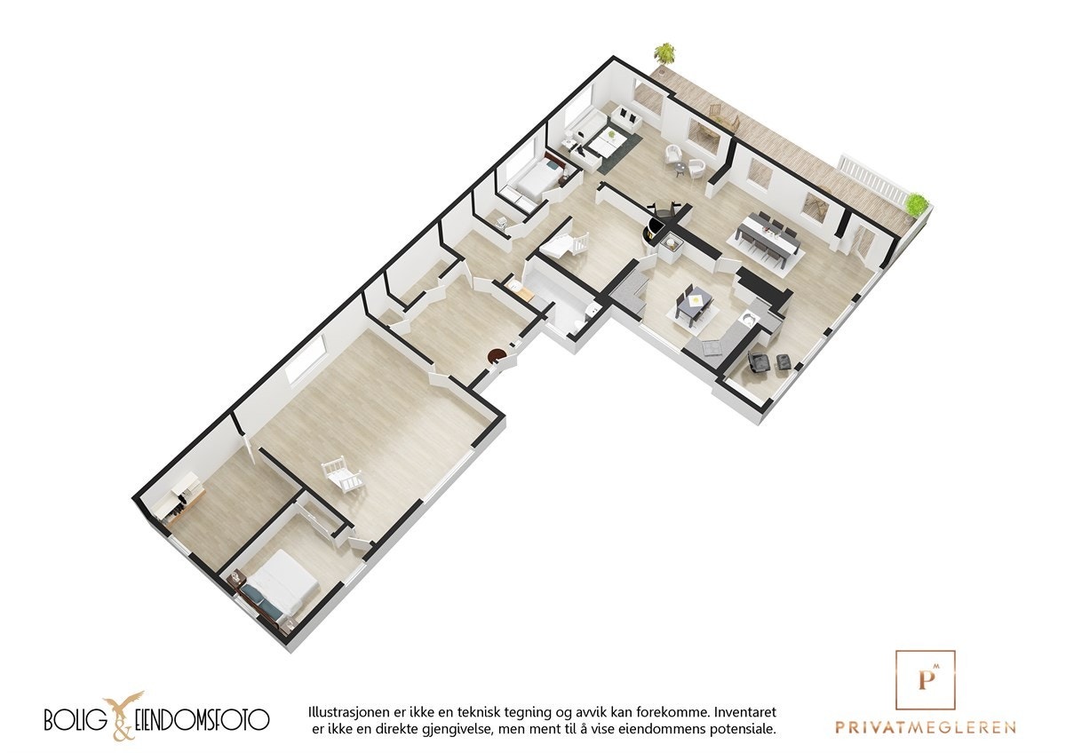3D plantegninger 1.Etasje. Galleribilde