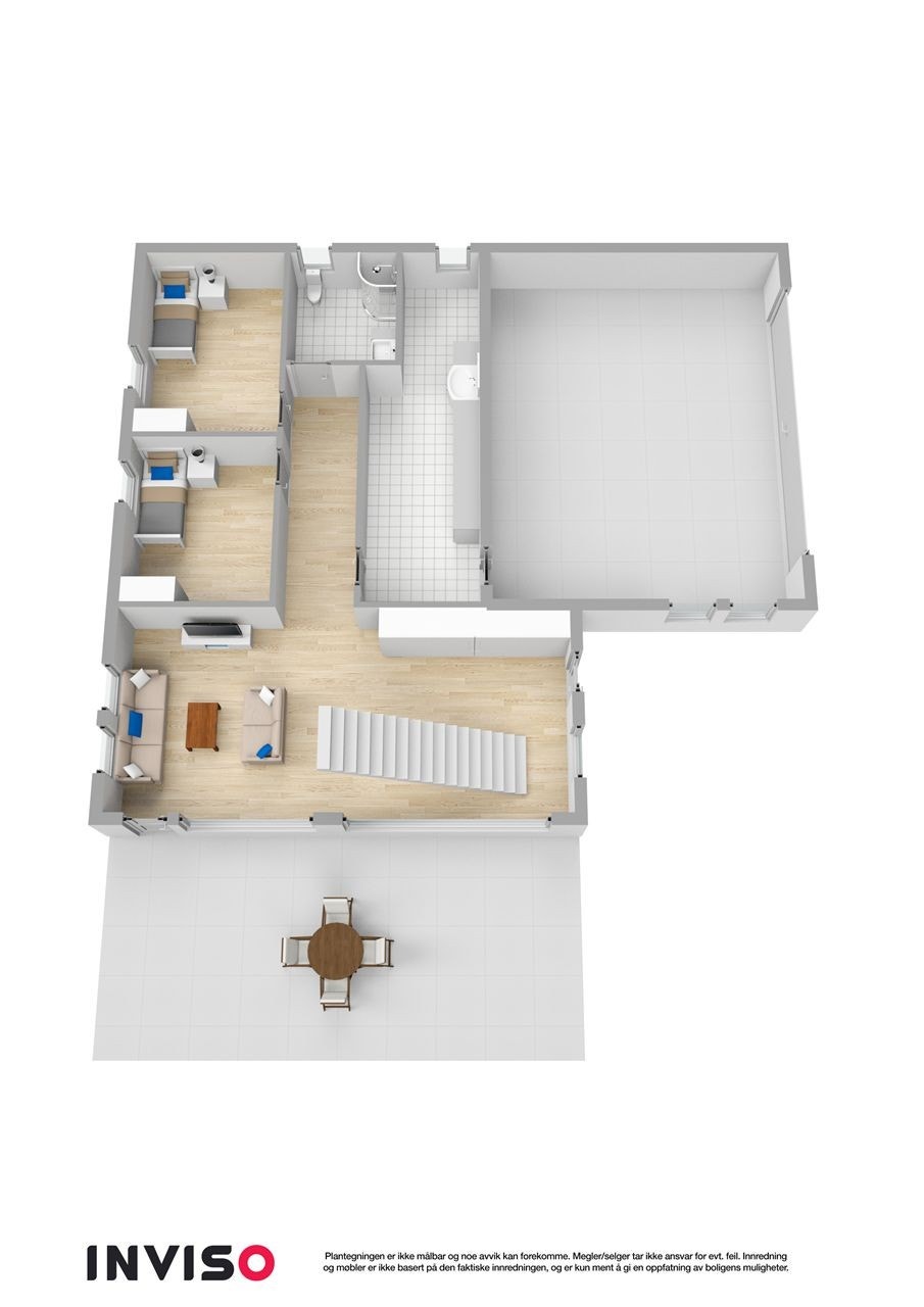 Plantegning 1.etg. 3D Galleribilde