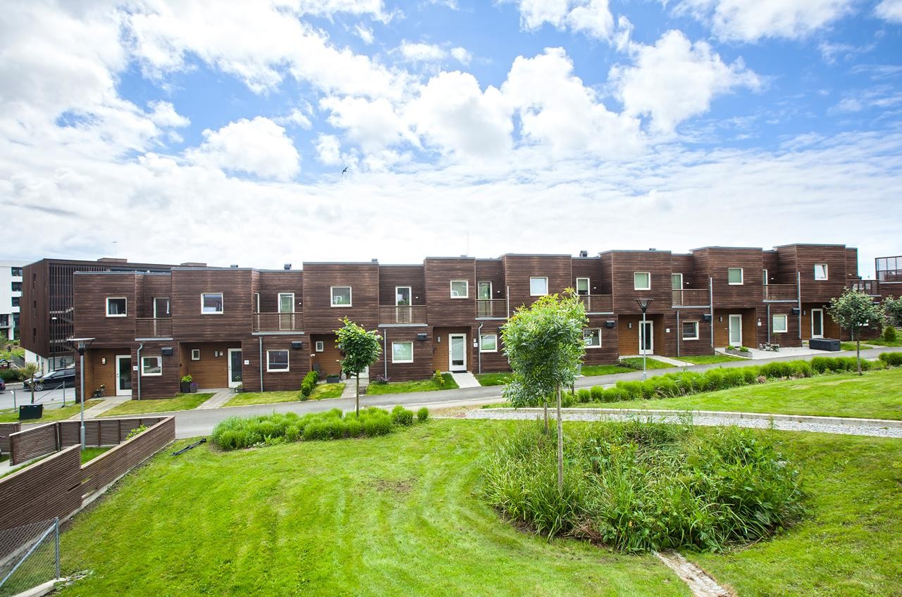 Flott opparbeiedet grøntområder for beboerne i borettslaget Galleribilde