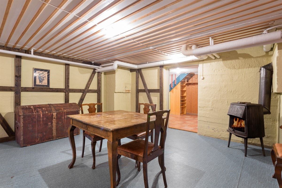 Kjellerstue med vedkamin Galleribilde
