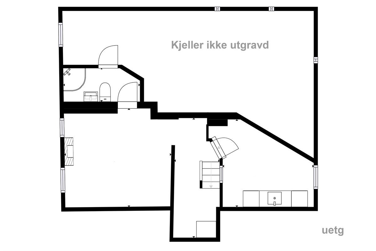 Plantegning kjeller. Galleribilde