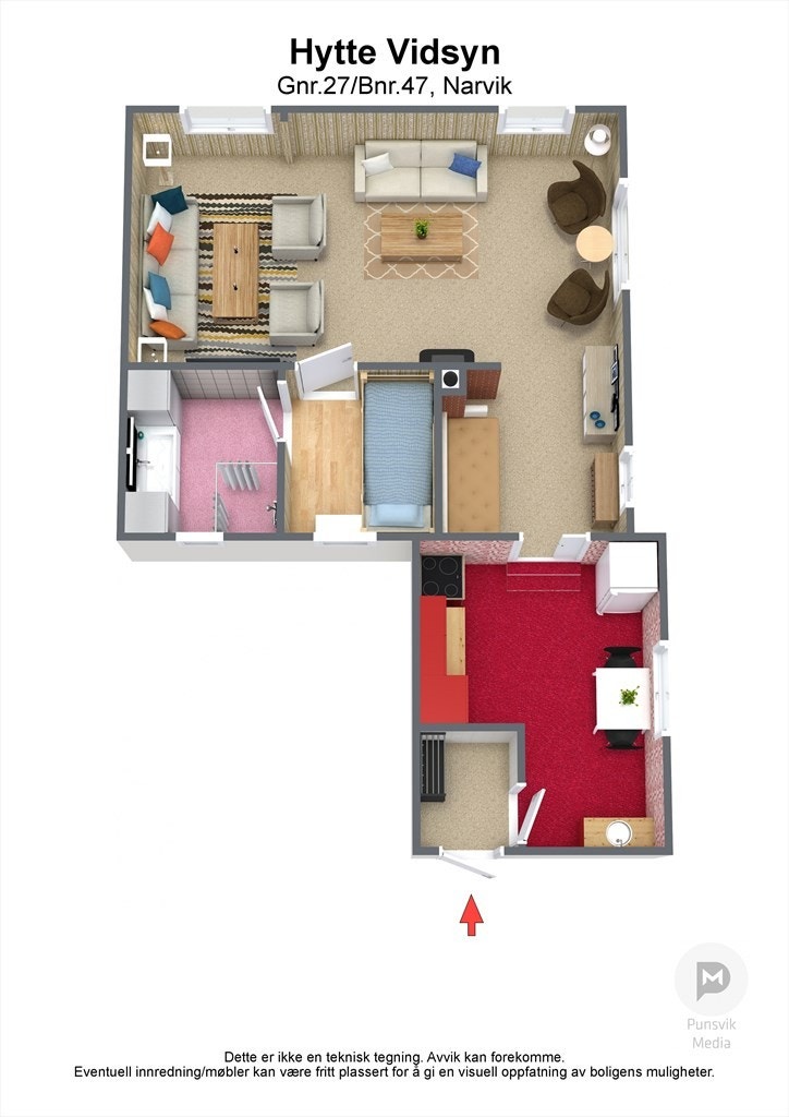 Hytte Vidsyn - Gnr27_Bnr47_Narvik - 3D Galleribilde