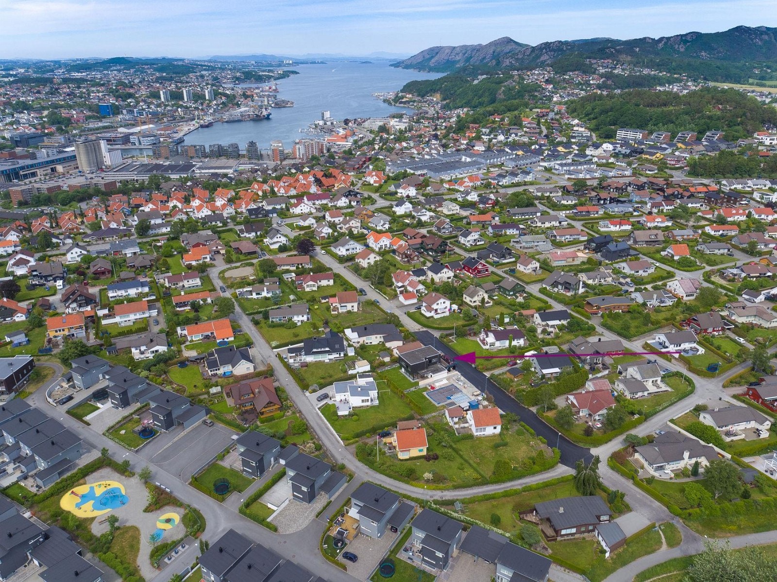 Boligens beliggenhet i forhold til Sandnes Galleribilde