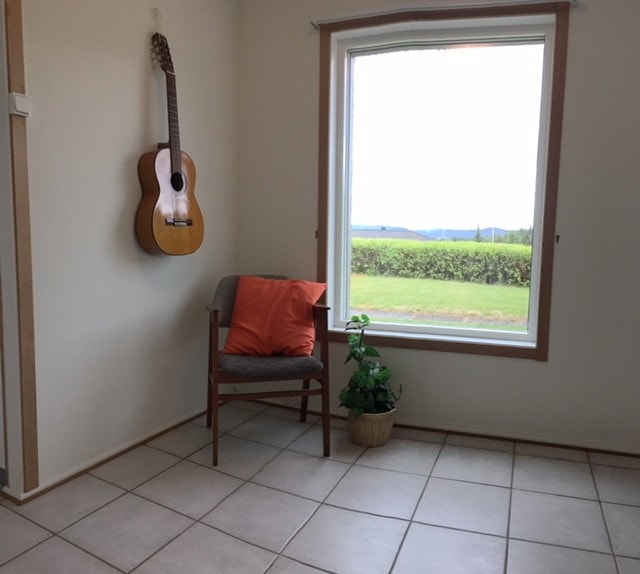 Store vinduer som slipper inn mye lys i stue. Stuevegger nymalt mai 2020 Galleribilde