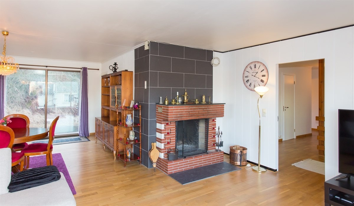 Koselig åpen peis Galleribilde