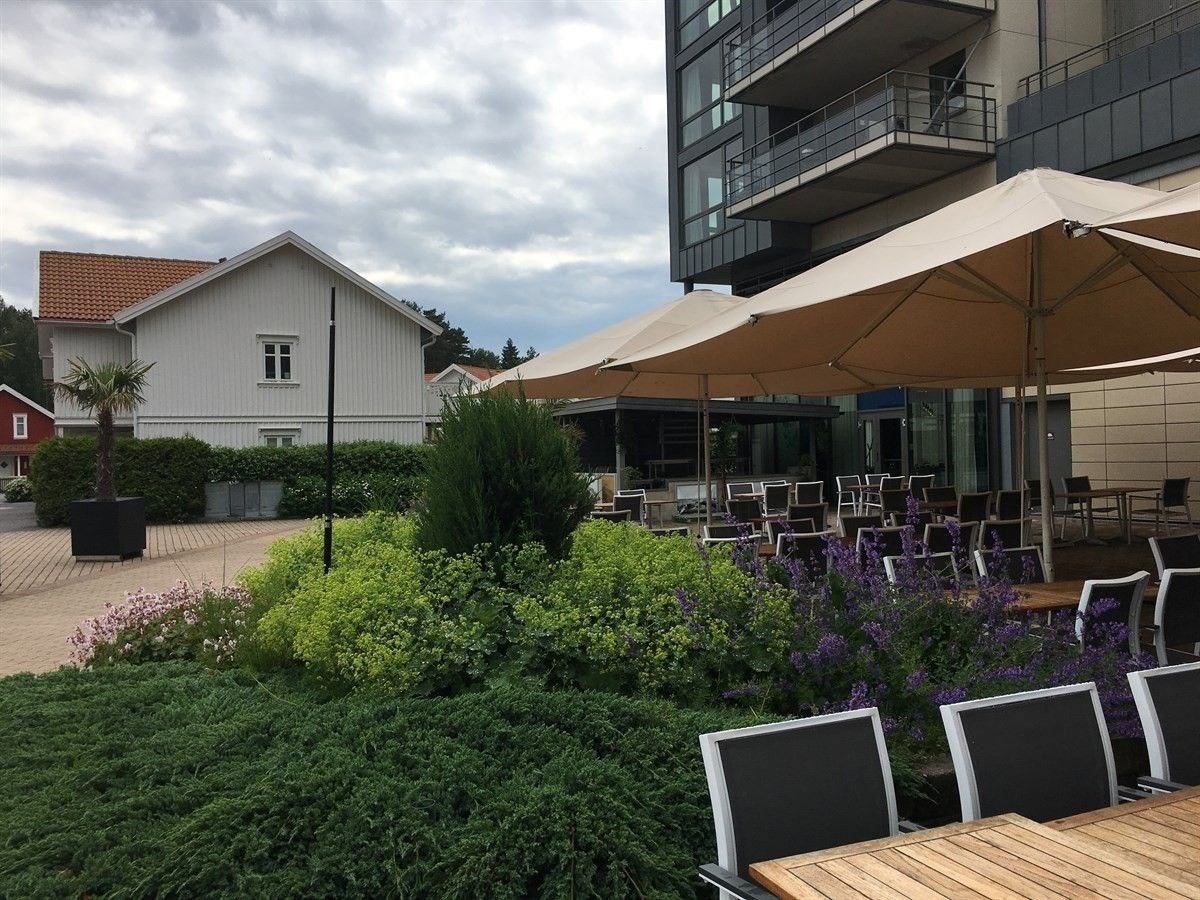 Hotellet ligger i hyggelige omgivelser Galleribilde