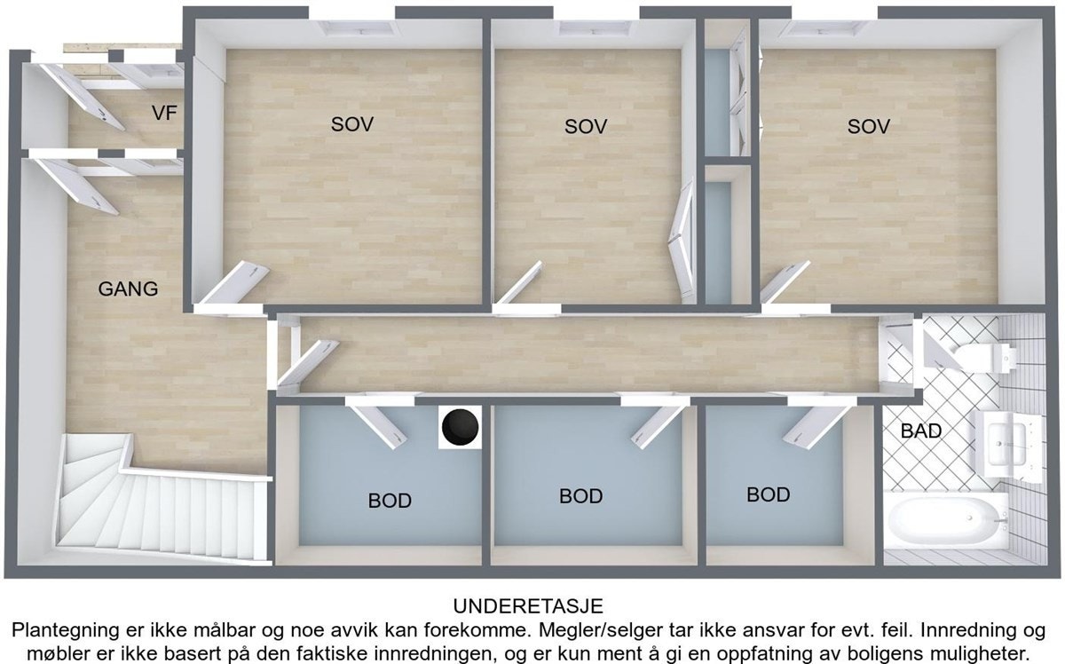 Plantegning - underetasje Galleribilde
