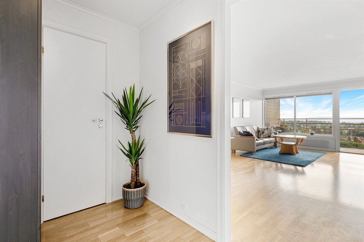 Adkomst fra entréen til praktisk lagringsbod Galleribilde