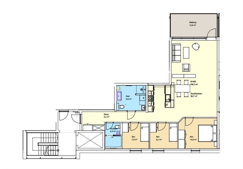 Romfordeling i leiligheten Galleribilde