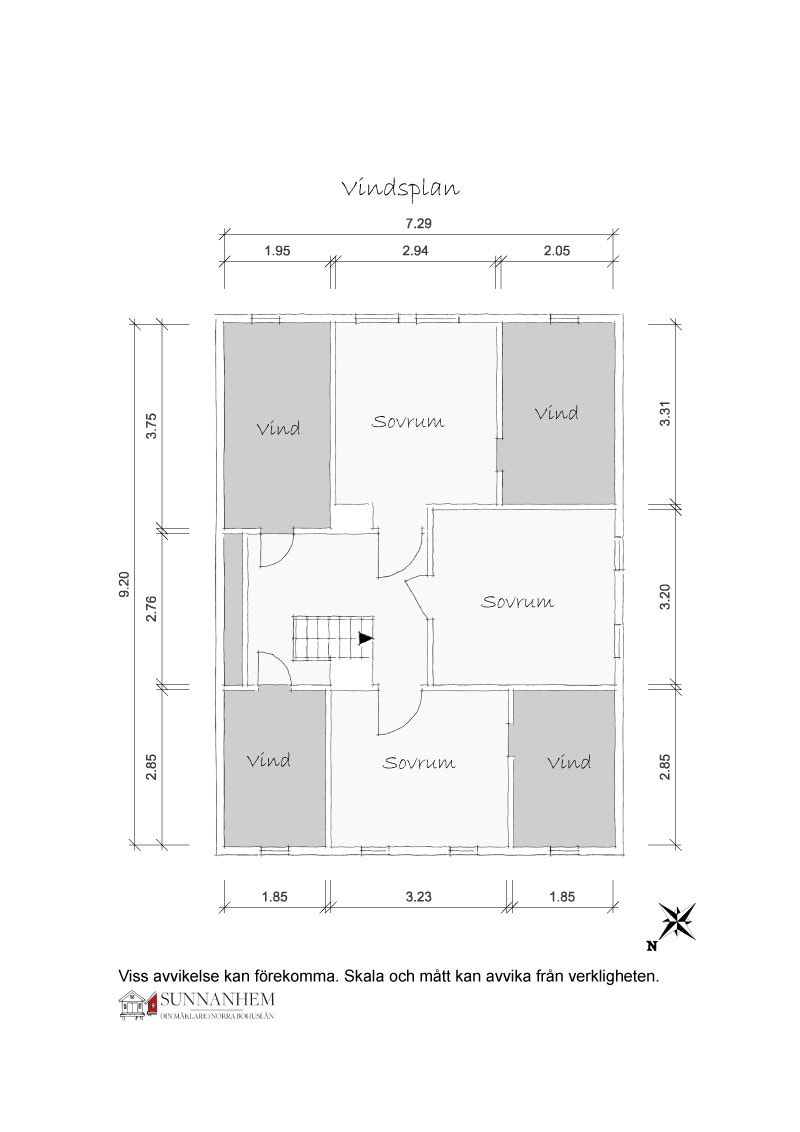 Planlösning, vindsplan Galleribilde