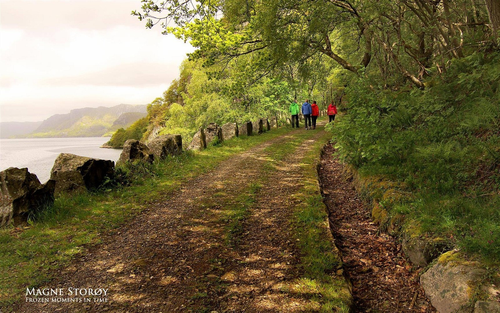 Og liker du det mer gamle og vil nyte naturen og gamle tiders veibyggerkunst finner du kilometervis veier som dette langs Framvaren et kvarter unna. Perfekt for fotturen eller ei lita treningsøkt i Bønsbakken. Galleribilde