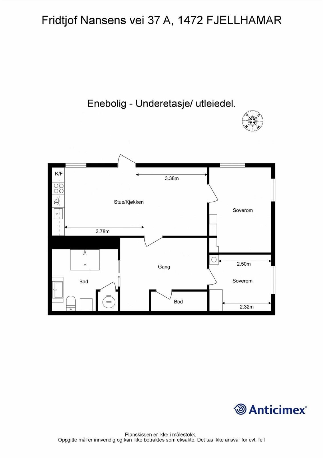 Planløsning - 61 kvm Galleribilde