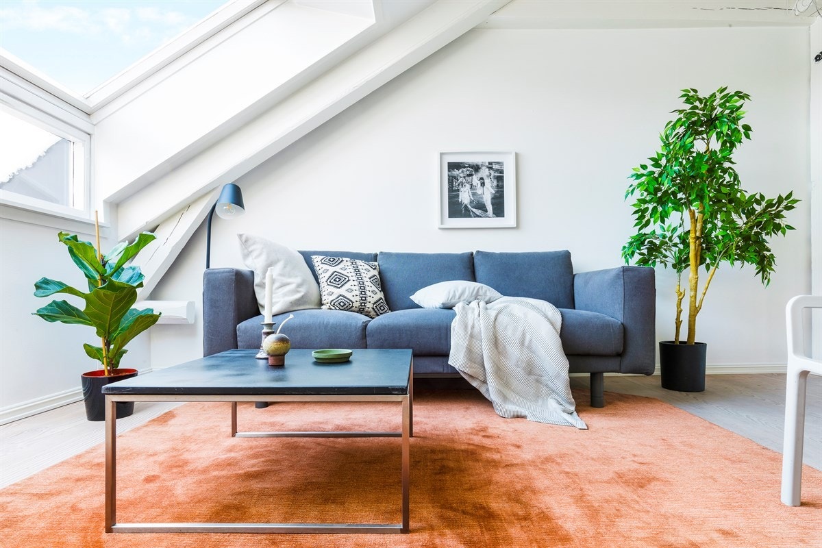 - Det er god plass for sofaløsning og andre møblementer i stuen - Galleribilde