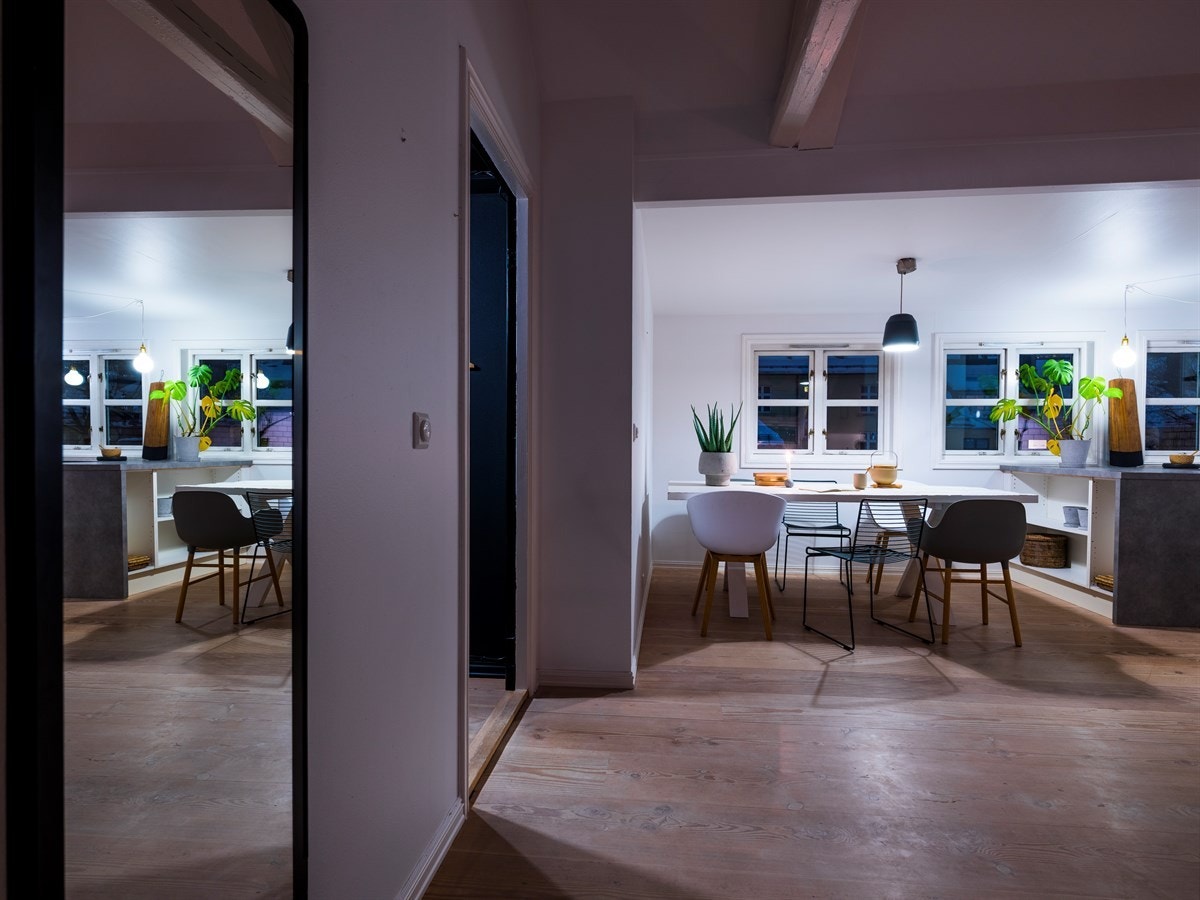 - Leiligheten er gjennomgående med vinduer på hver side av leiligheten - Galleribilde