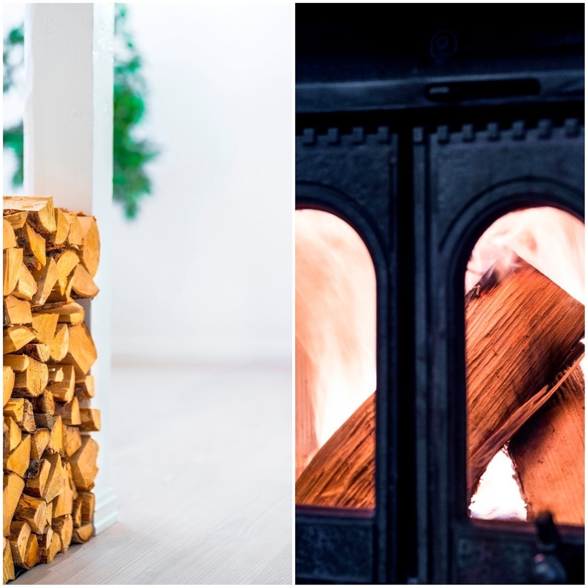 - I stuen er det en effektiv vedovn som bidrar til varme og hyggelig atmosfære - Galleribilde