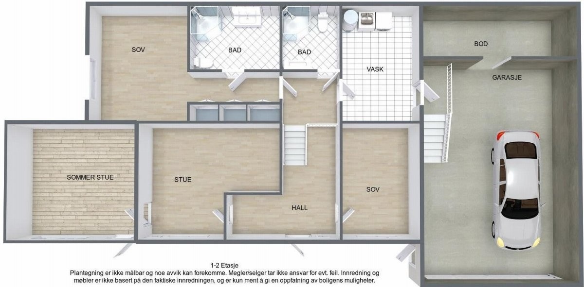 Høygårdsveien 6-Sør-1-2 - 3D Floor Plan Galleribilde