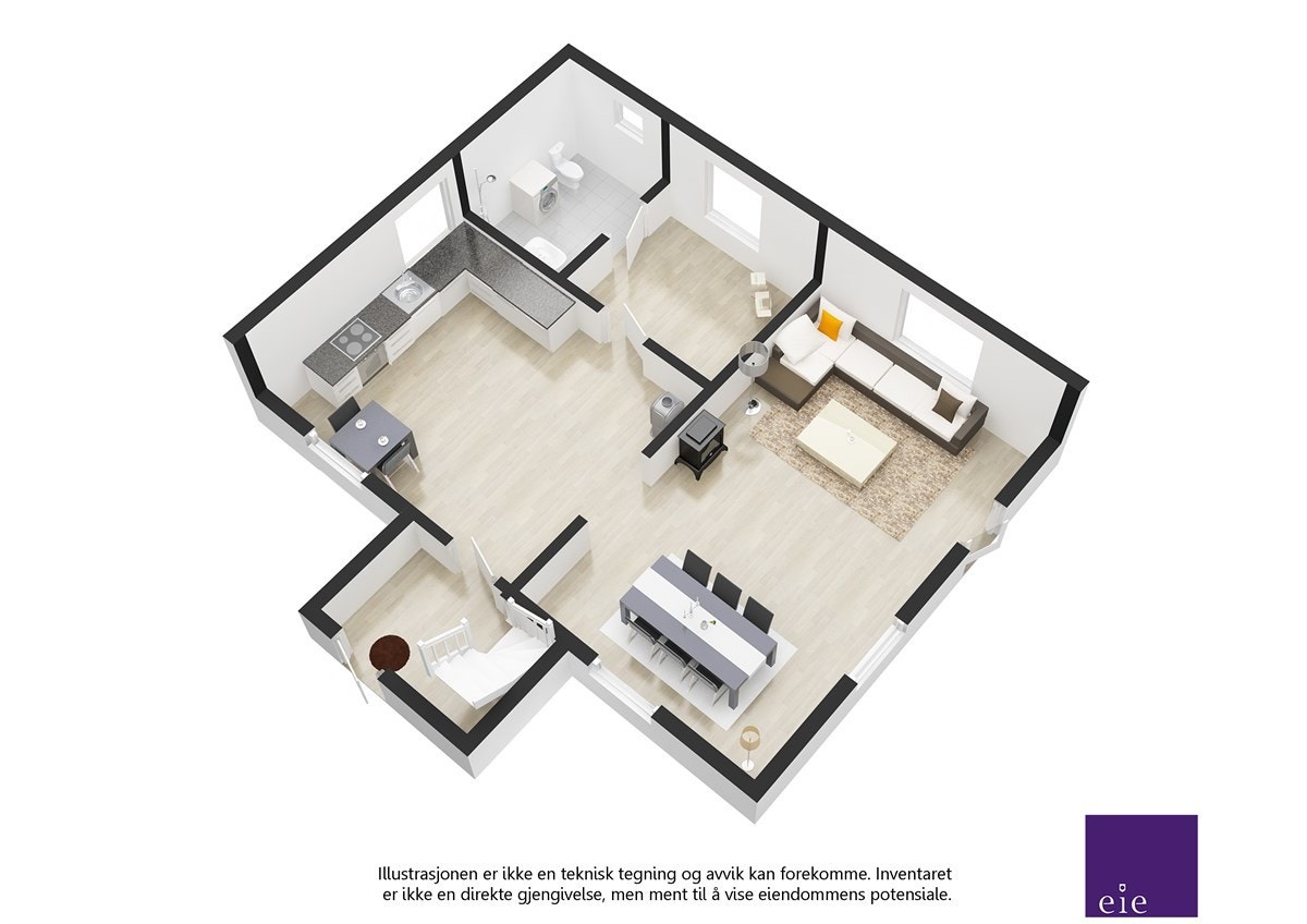 Plantegning 1.etg. Galleribilde