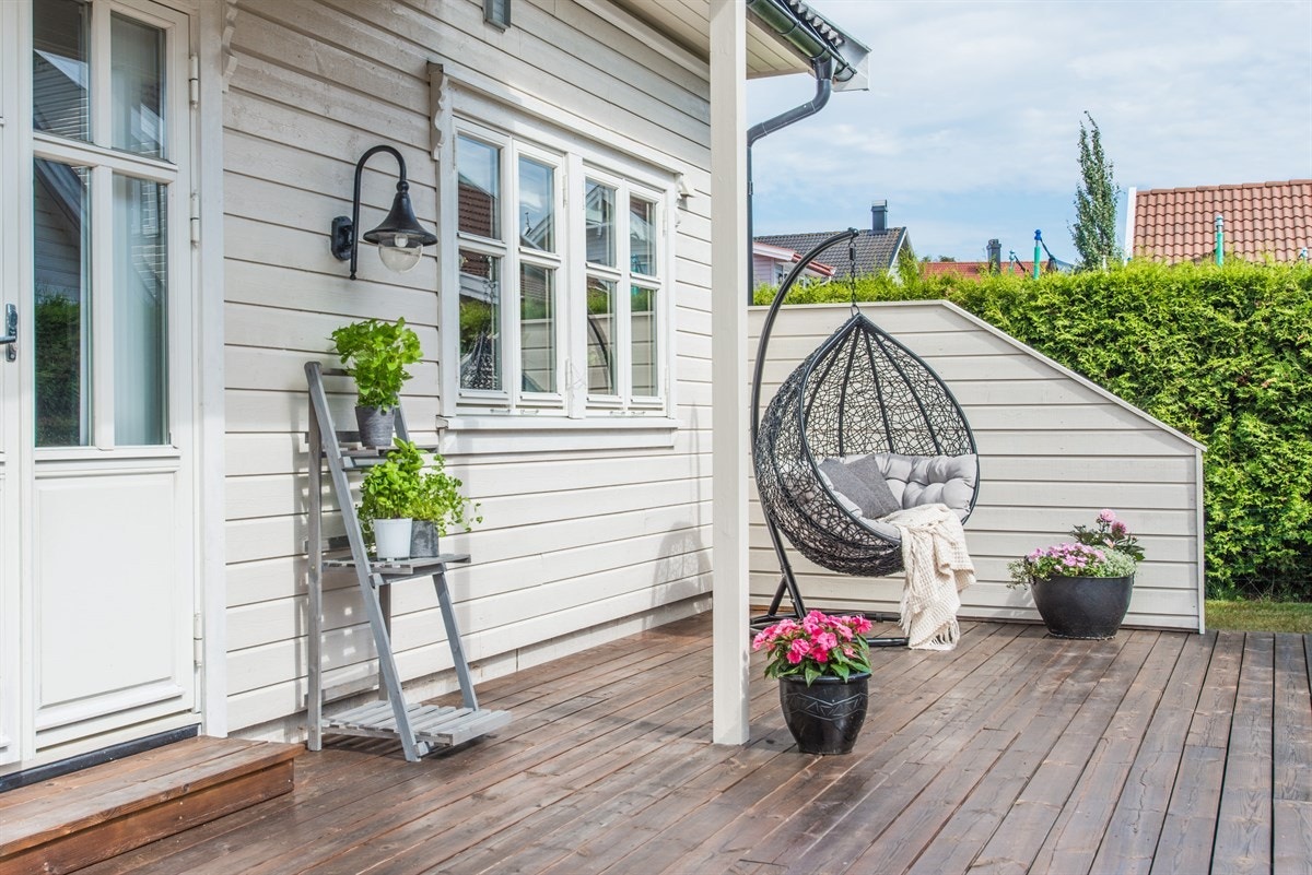 Terrassen er godt skjermet, og innehar mange soltimer. Galleribilde