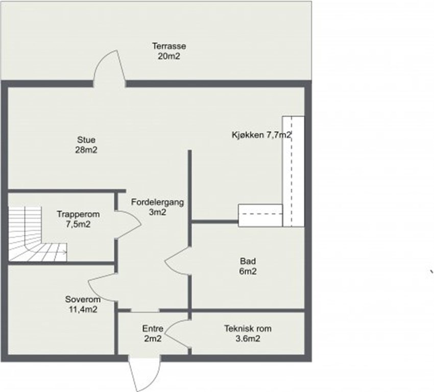 Plantegning 1 etasje. Galleribilde
