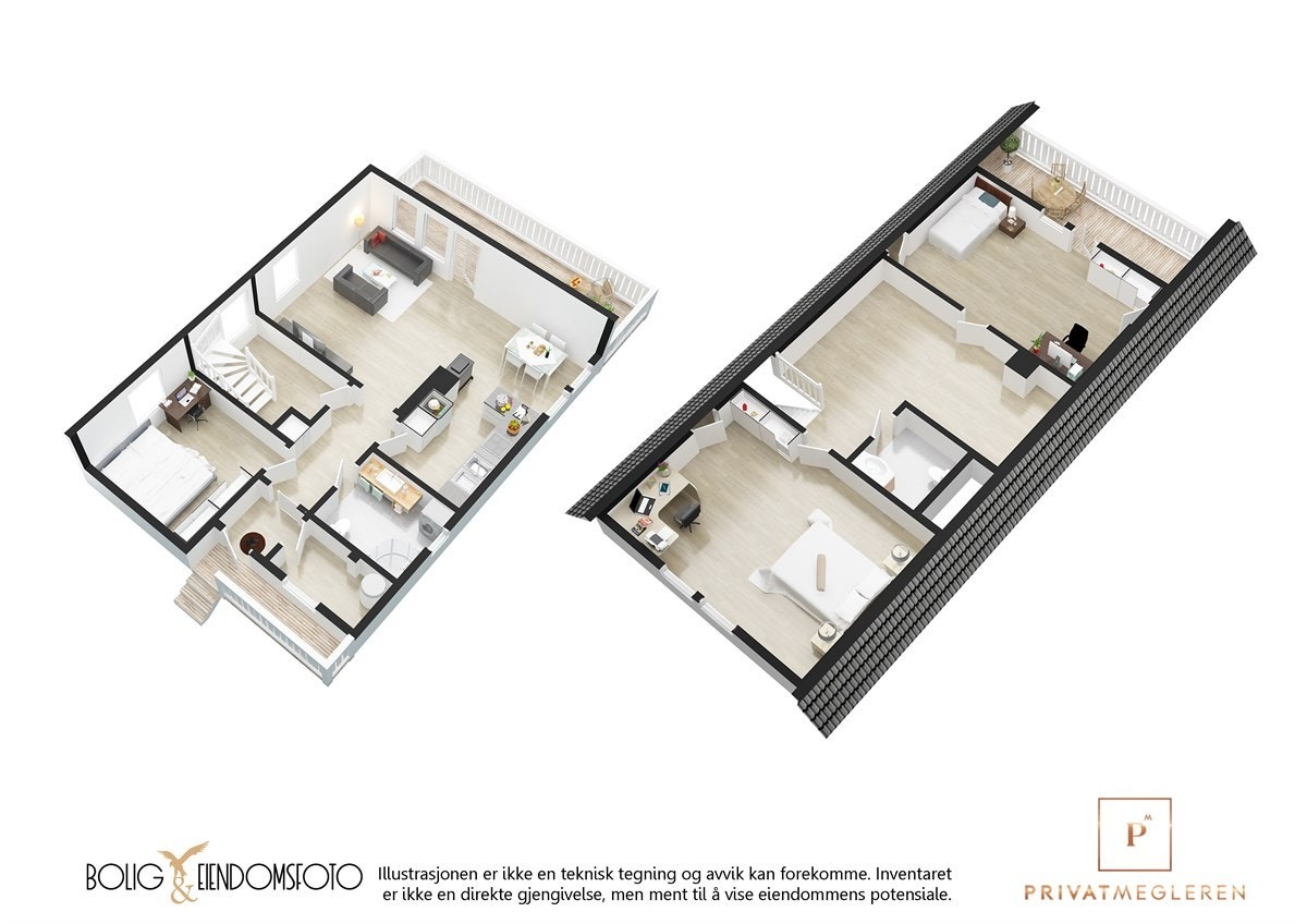 3D plantegning. Galleribilde