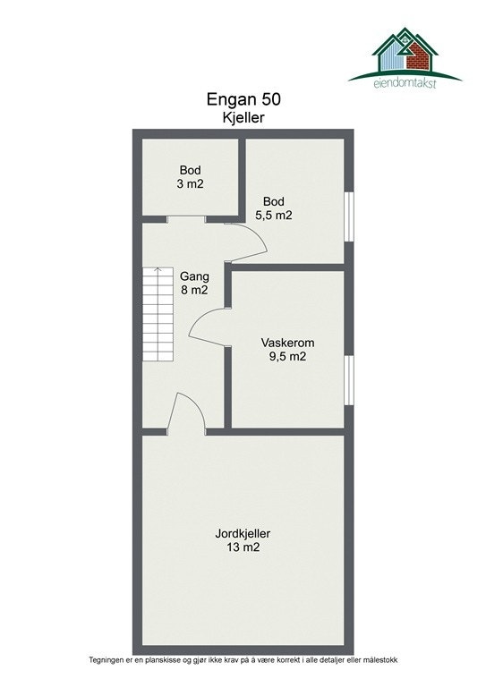 Planskisse hovedbolig kjeller. Galleribilde