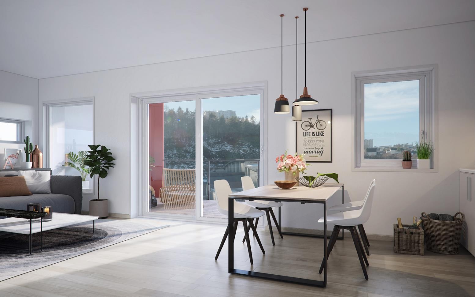 Illustrasjon leiligheter i bygg II Galleribilde