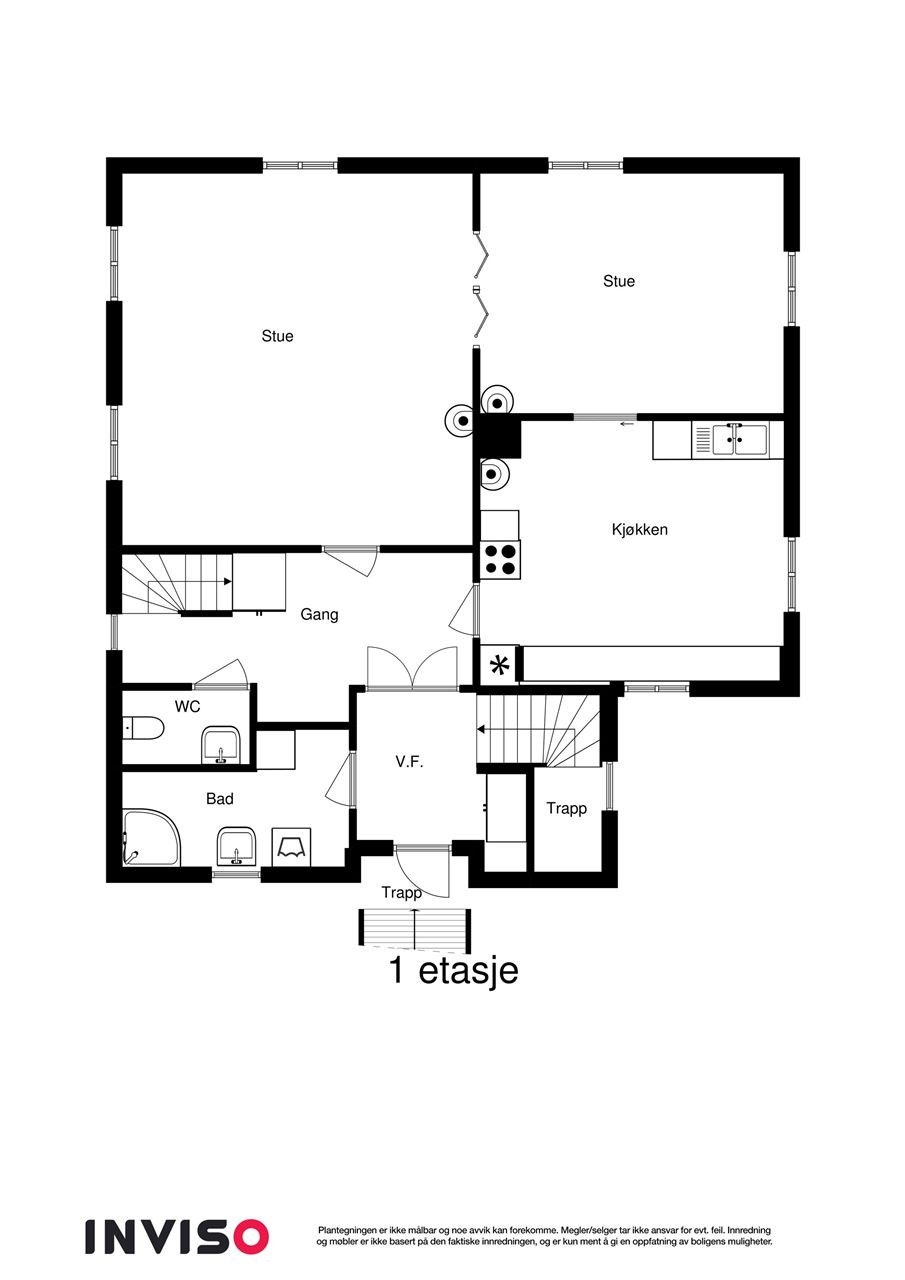 2D plan 1. etasje Galleribilde