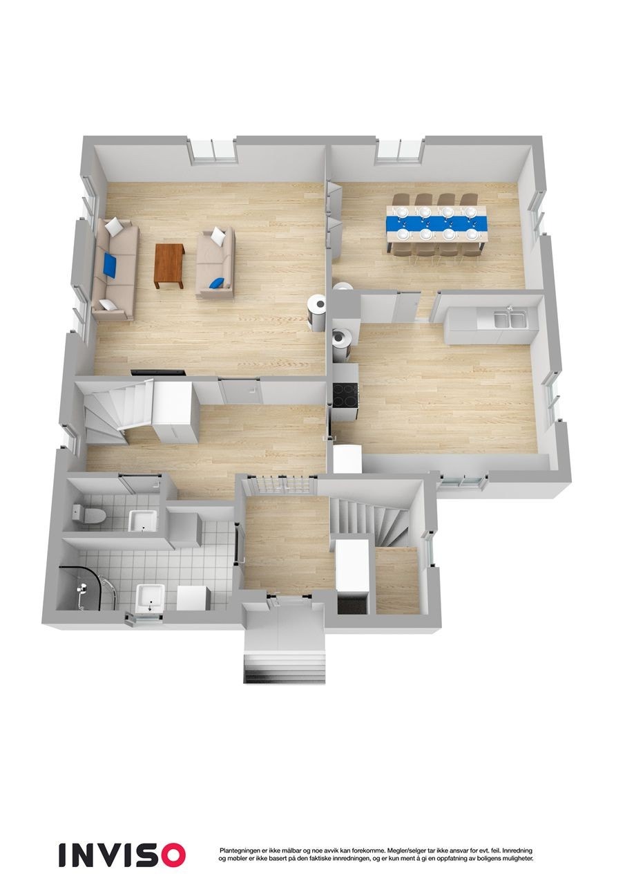 3D plan 1. etasje Galleribilde