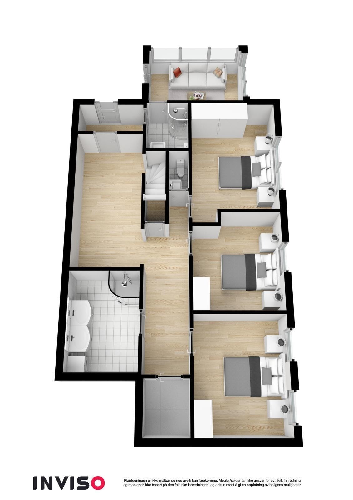 3 D plantegning fra u.etg. Galleribilde