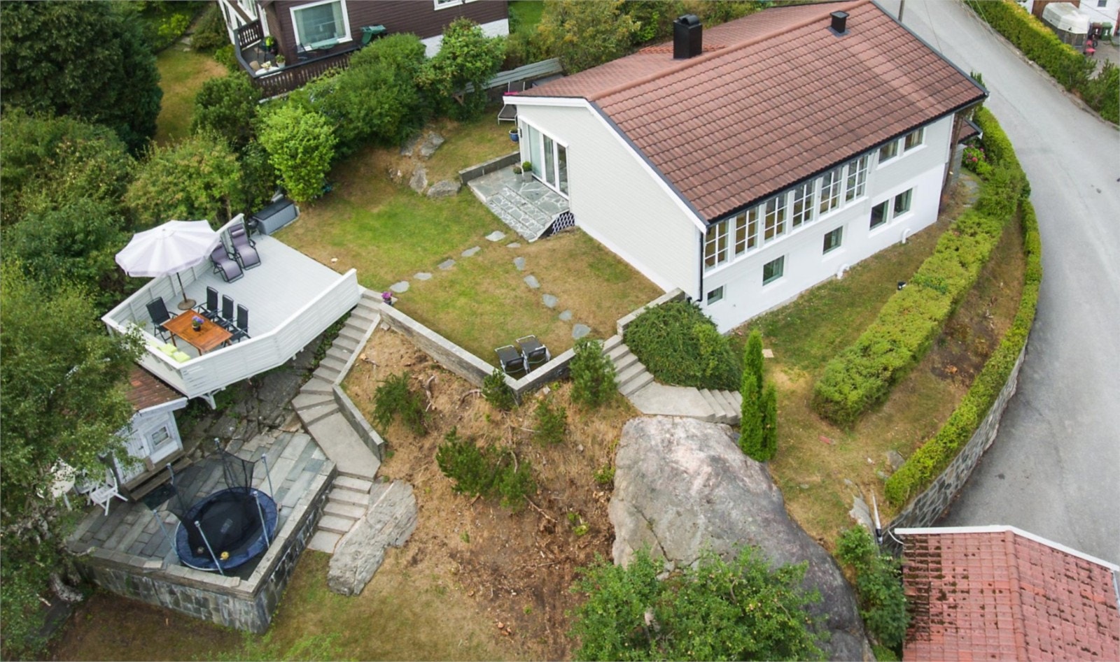 Dronebilde over eiendommen Galleribilde