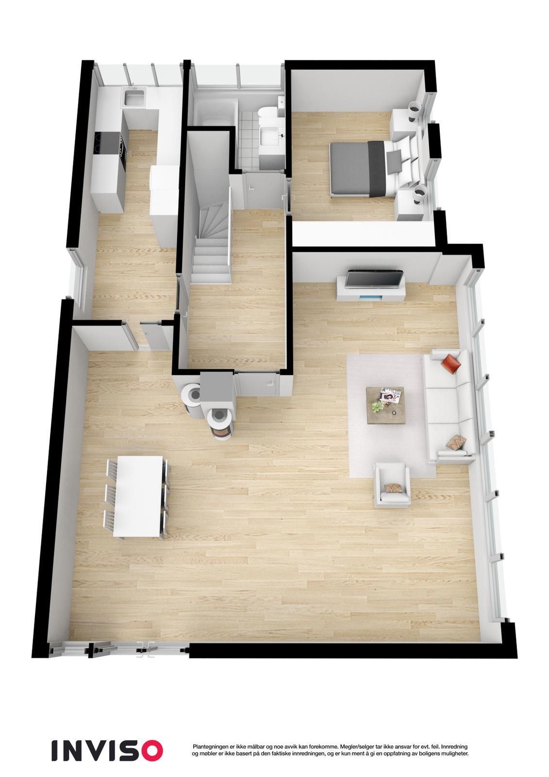 3 D plantegning 1.etg. Galleribilde