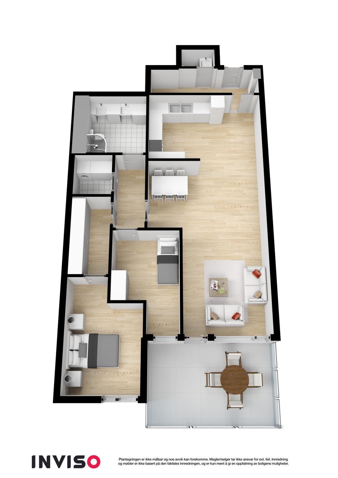 3 D plantegning av leiligheten Galleribilde