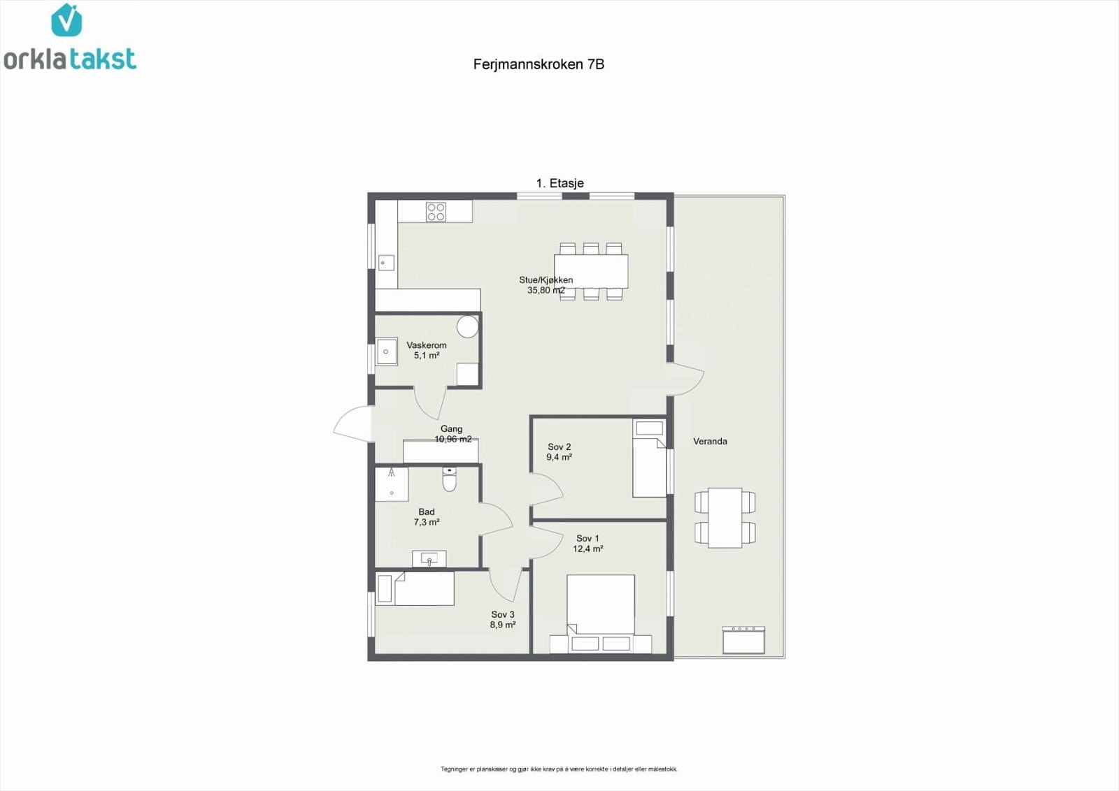 Planskisse 1. etasje. Galleribilde