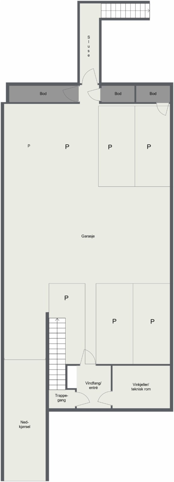 To garasjeplasser i oppvarmet garasjeanlegg medfølger. Galleribilde