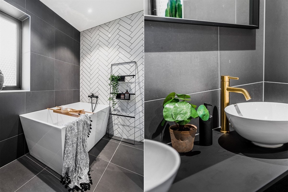 Et moderne badekar er ypperlig å ha når man ønsker å lene seg tilbake i varmen etter en lang dag. Galleribilde