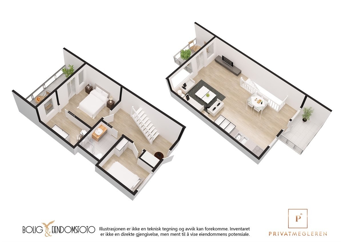 3D plantegning. Galleribilde