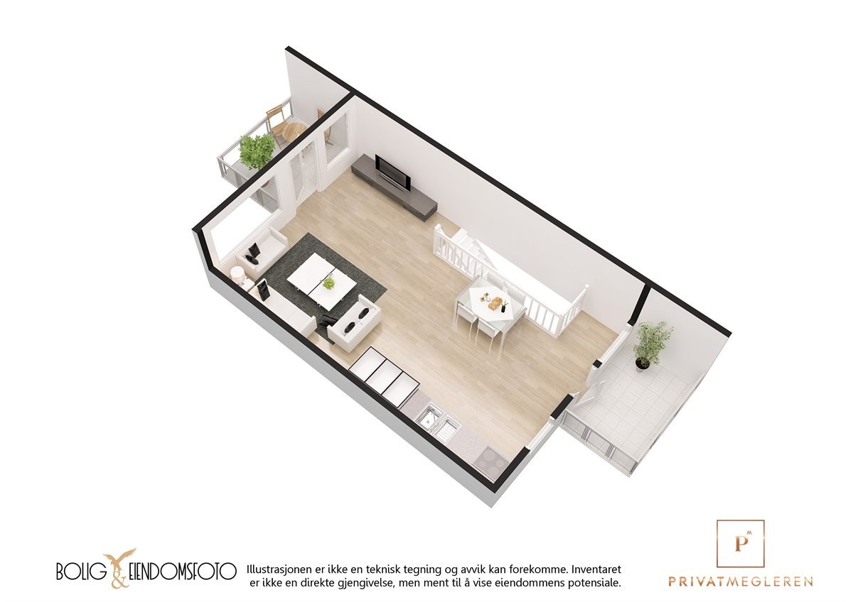 3D plantegning 2. Etasje. Galleribilde