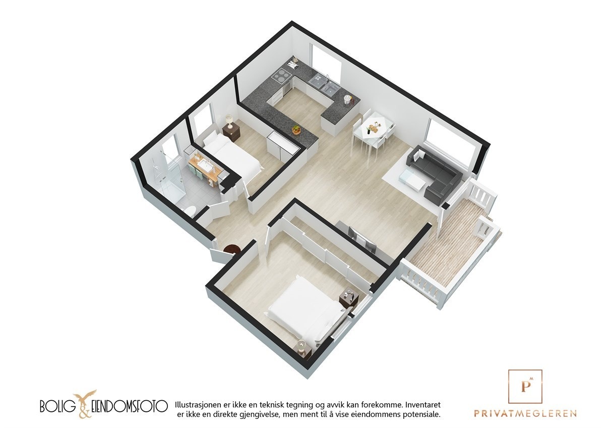 3D plantegning. Galleribilde